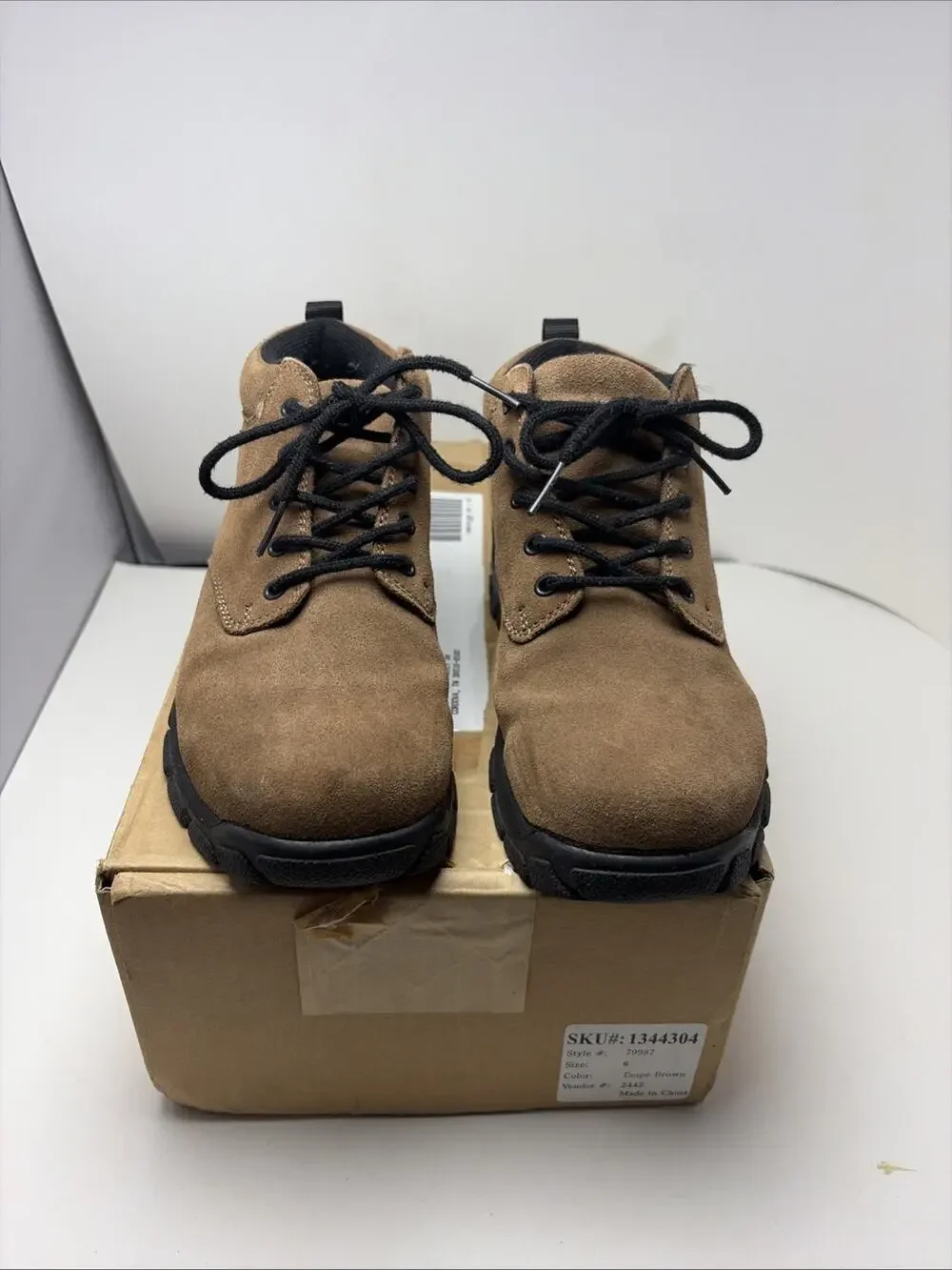 Lands End Suede Hiking Boots Lands Women’s Size 6M Style #79987 Tan Brown Clean